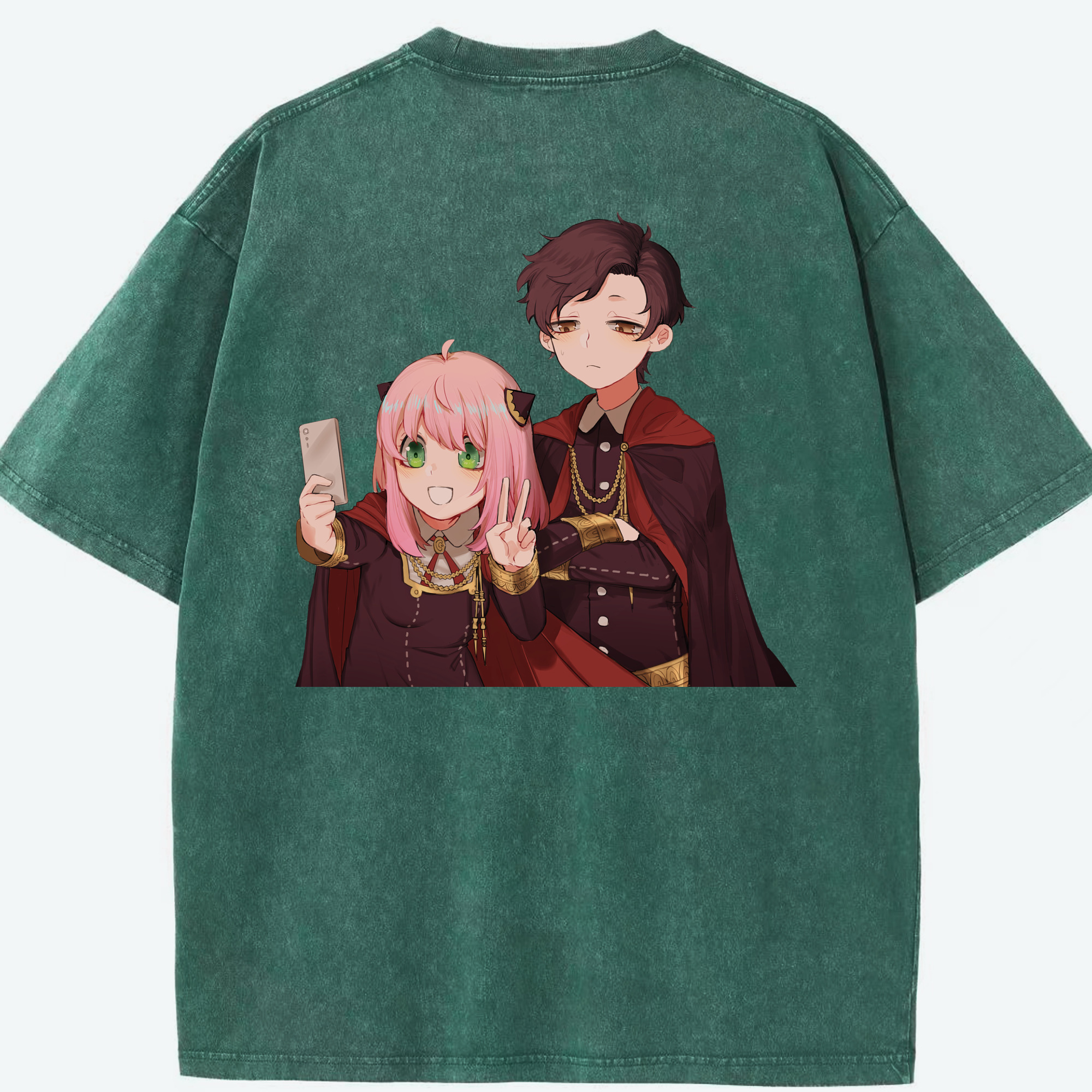 （画像用） SPY×FAMILY间谍家家酒 綿100% ヴィンテージ風 半袖Tシャツ（背面プリント）